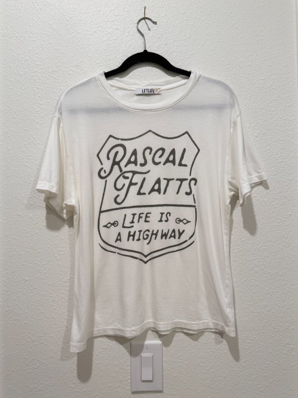 Letluv Rascal Flatts Graphic Tee Life Is a Highway Country Music Shirt Small